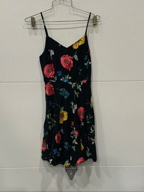 Black Floral Spaghetti-Strap Dress - Women's